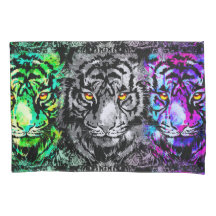 Tiger カラフル Artwork - カッコいい Tiger Pillowcase