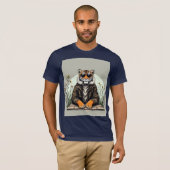 「Tiger クール with sunglasses T-Shirt - スタイリッシュ Tシャツ (正面フル)