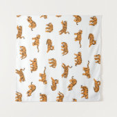 Tiger:日本のヴィンテージのシームレスな動作 タペストリー (正面(横))