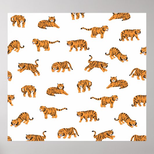 Tiger:日本のヴィンテージのシームレスな動作 ポスター (正面)