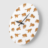 Tiger:日本のヴィンテージのシームレスな動作 ラージ壁時計 (傾斜)