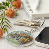Tiger 絵画's, Personalize Monogram & Script Name キーホルダー (正面右)