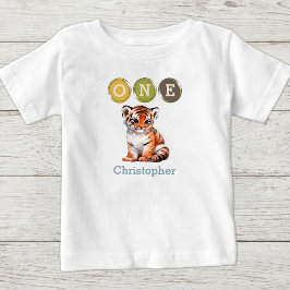 Tiger 1st誕生日1、名前は青 ベビーTシャツ