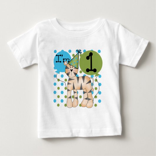 Tiger 1st誕生日Tシャツとギフト ベビーTシャツ (正面)