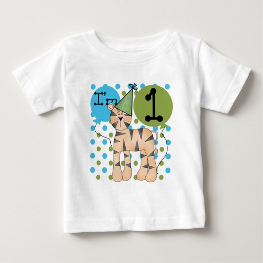 Tiger 1st誕生日Tシャツとギフト ベビーTシャツ (正面)