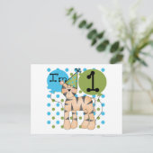 Tiger 1st誕生日Tシャツとギフト ポストカード (スタンド正面)