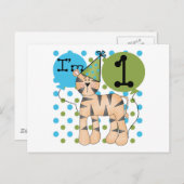 Tiger 1st誕生日Tシャツとギフト ポストカード (正面/裏面)