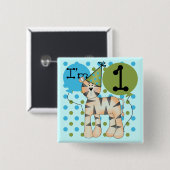 Tiger 1st誕生日Tシャツとギフト 缶バッジ (正面&裏面)