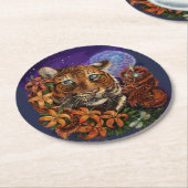 Tiger 2022中国のの〔占星術の〕十二宮図年の新しい芸術 ラウンドペーパーコースター (アングル)