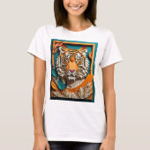 Tiger 3D紙アートデザインTシャツ Tシャツ (正面)