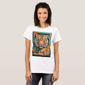 Tiger 3D紙アートデザインTシャツ Tシャツ (正面フル)