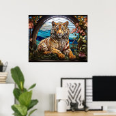 *~* TIGER 5:4黄金AP68ファンタジーステンドグラス ポスター (ホームオフィス)