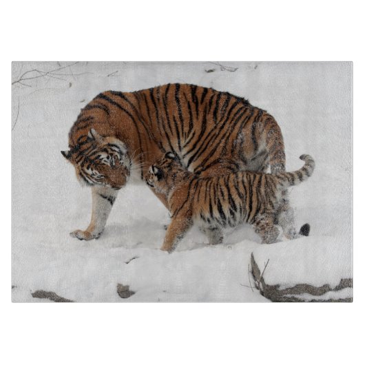 Tiger and Cub in the Snow カッティングボード (正面)