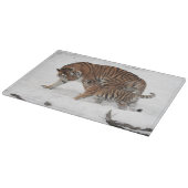 Tiger and Cub in the Snow カッティングボード (角)