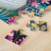 Tiger and Rabbit Embrace on in night time at fores ジグソーパズル (側面)