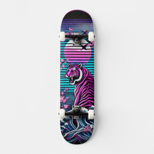 Tiger and Wave Skateboard Deck – Bold Vintage スケートボード (正面)