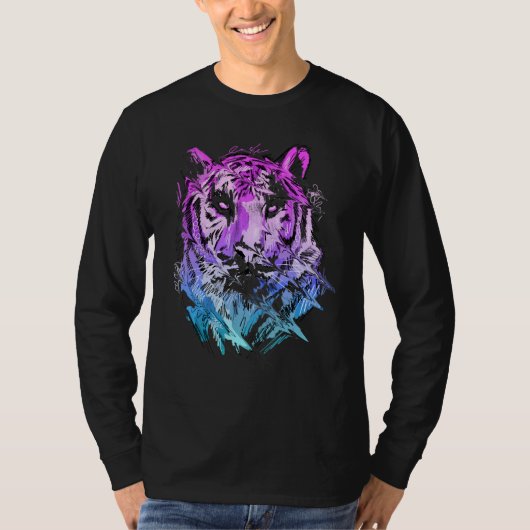 Tiger Animal Art Animal Lovers_2 Tシャツ (正面)