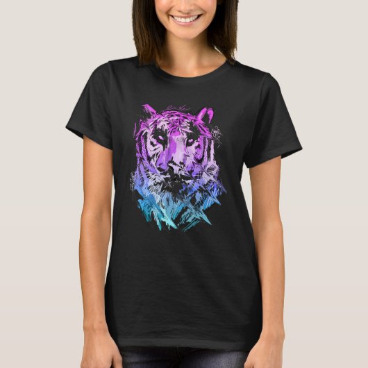 Tiger Animal Art Animal Lovers_2 Tシャツ (正面)