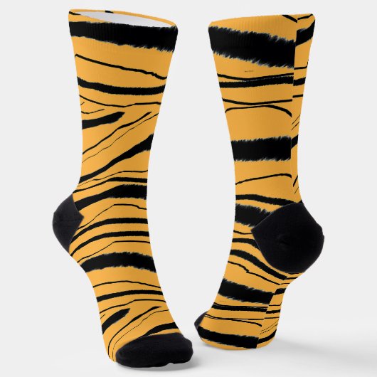 Tiger Animal Print Premium Crew Socks ソックス (傾斜あり)