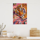 Tiger Art Print Dream Bigger - Colorful ポスター (キッチン)