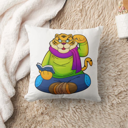Tiger asおたくwith Book クッション (ブランケット)