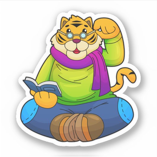 Tiger asおたくwith Book シール (正面)