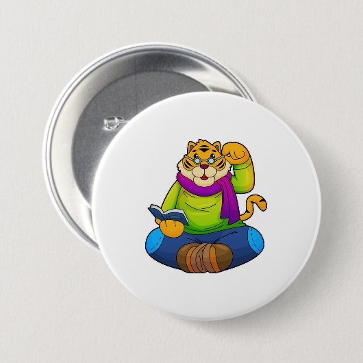 Tiger asおたくwith Book 缶バッジ (正面&裏面)