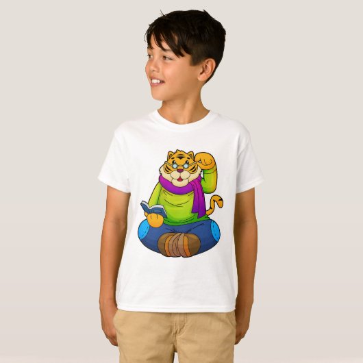 Tiger asおたくwith Book Tシャツ (正面フル)