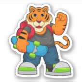 Tiger as Skater with Skateboard シール (正面)