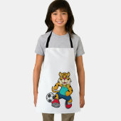Tiger as Soccer player with Soccer ball エプロン (インサイチュ)