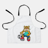 Tiger as Soccer player with Soccer ball エプロン (正面)