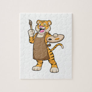 Tiger at絵を描とBrush絵を描の比較 ジグソーパズル