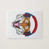 Tiger at Music with Headphone ジグソーパズル (横)