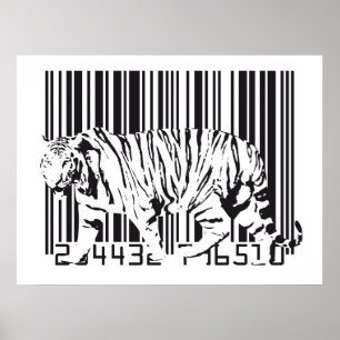 Tiger Barcode Art ポスター