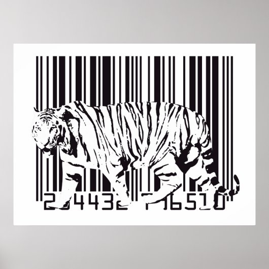 Tiger Barcode Art ポスター (正面)