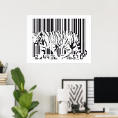 Tiger Barcode Art ポスター (ホームオフィス)
