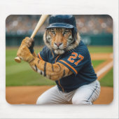 Tiger Baseball Player Up To Bat マウスパッド (正面)
