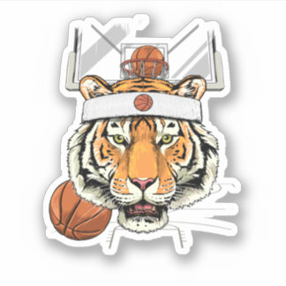 Tiger Basketball Tiger Lovers Basketball Player. P シール