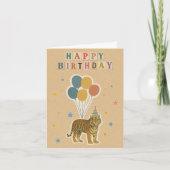 Tiger Birthday Card – Retro Collage Style カード (正面)