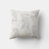 Tiger black and white pattern Throw Pillow クッション (裏面)