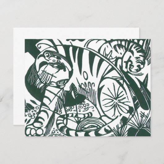 Tiger by Franz Marc、ヴィンテージ表現主義アート (正面/裏面)