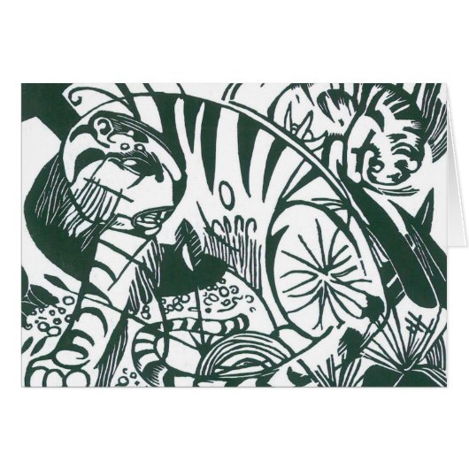 Tiger by Franz Marc、ヴィンテージ表現主義アート (正面横)