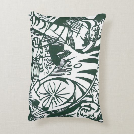 Tiger by Franz Marc、ヴィンテージ表現主義アート アクセントクッション (裏面(縦))