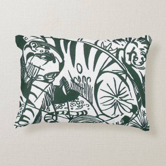 Tiger by Franz Marc、ヴィンテージ表現主義アート アクセントクッション (裏面)