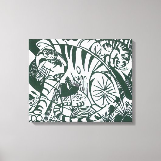 Tiger by Franz Marc、ヴィンテージ表現主義アート キャンバスプリント (正面)