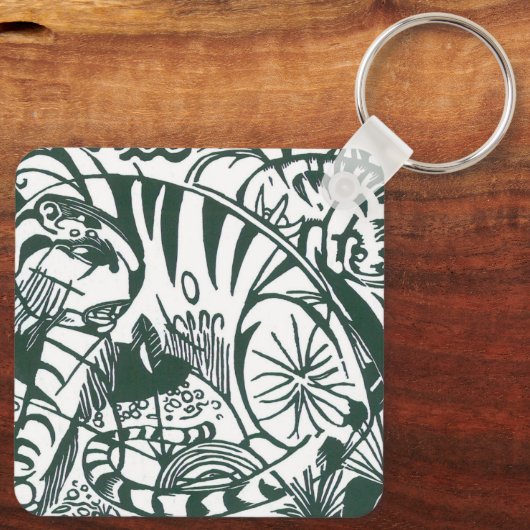 Tiger by Franz Marc、ヴィンテージ表現主義アート キーホルダー (裏面)