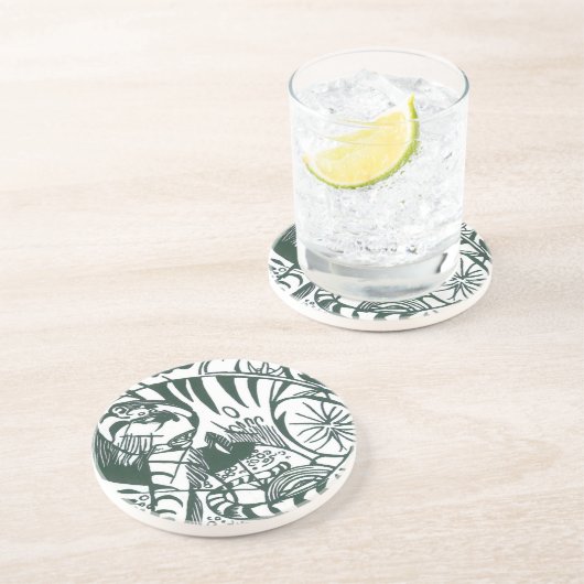 Tiger by Franz Marc、ヴィンテージ表現主義アート コースター (側面)