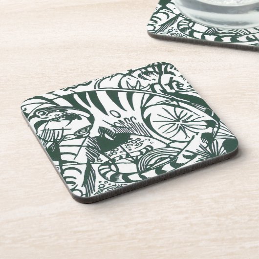 Tiger by Franz Marc、ヴィンテージ表現主義アート コースター (左側)