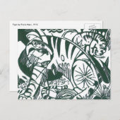 Tiger by Franz Marc、ヴィンテージ表現主義アート ポストカード (正面/裏面)