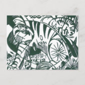 Tiger by Franz Marc、ヴィンテージ表現主義アート ポストカード (正面)